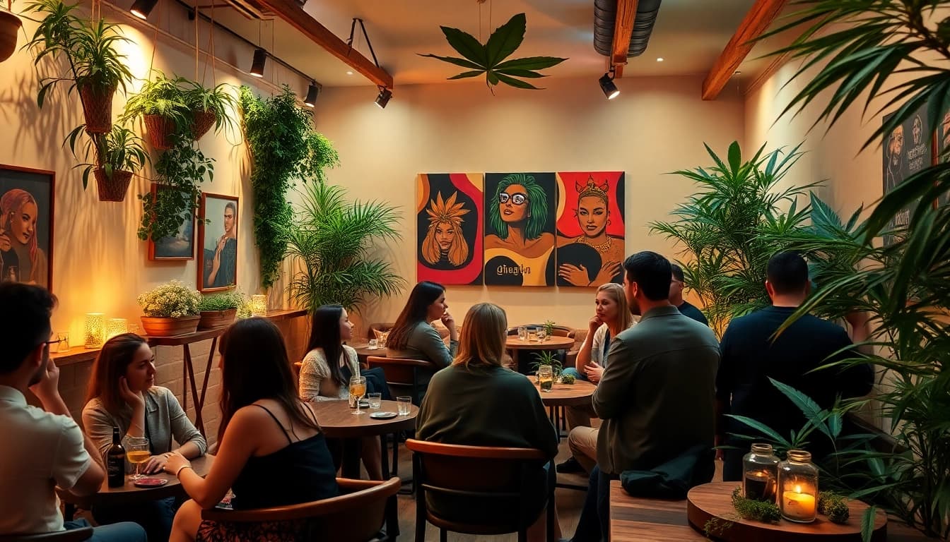 Cannabis shop association Lloret de Mar inviting members to socialize in a relaxed lounge.