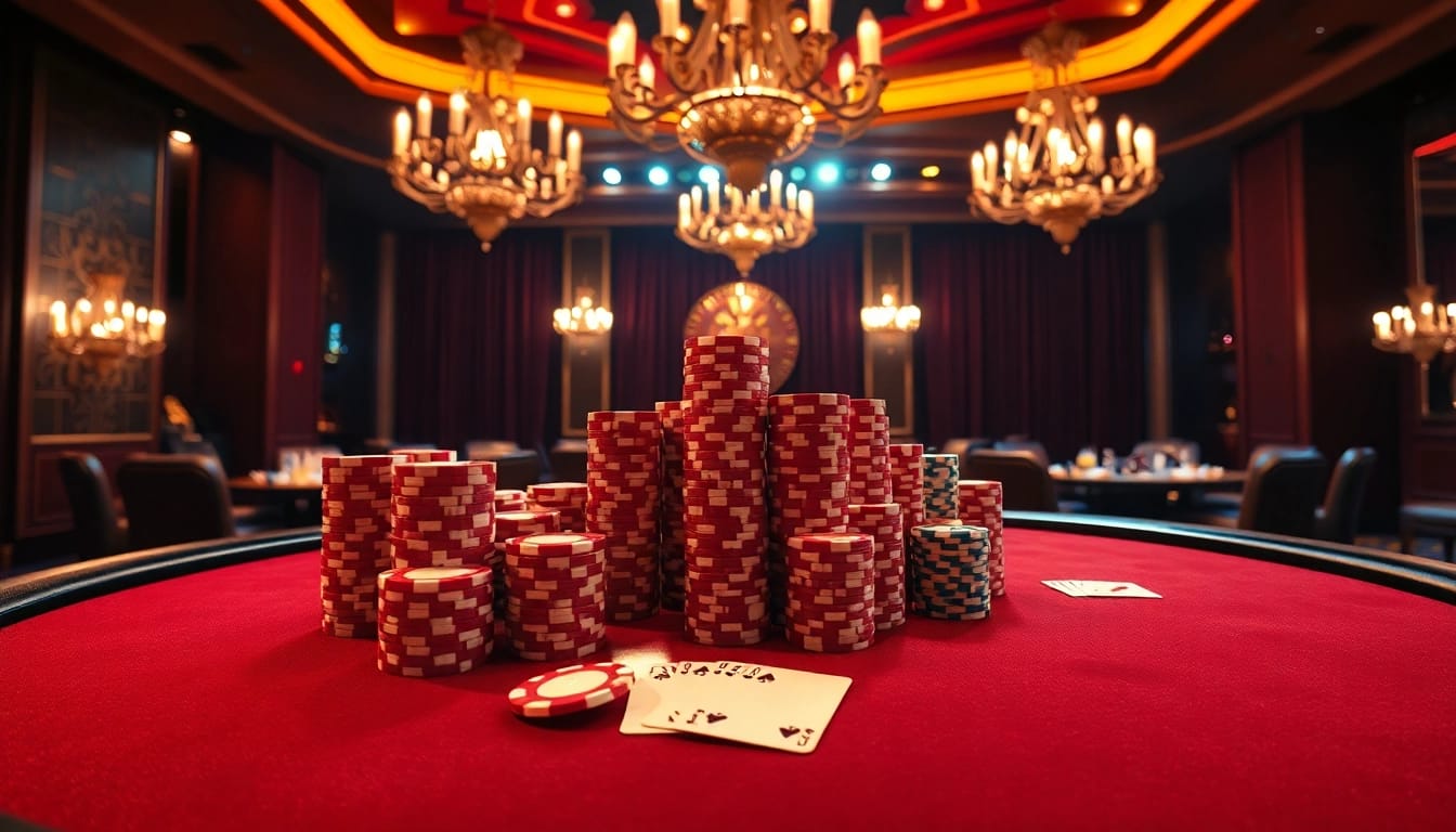 Miko69 menampilkan suasana kasino dengan pemain poker yang gembira.