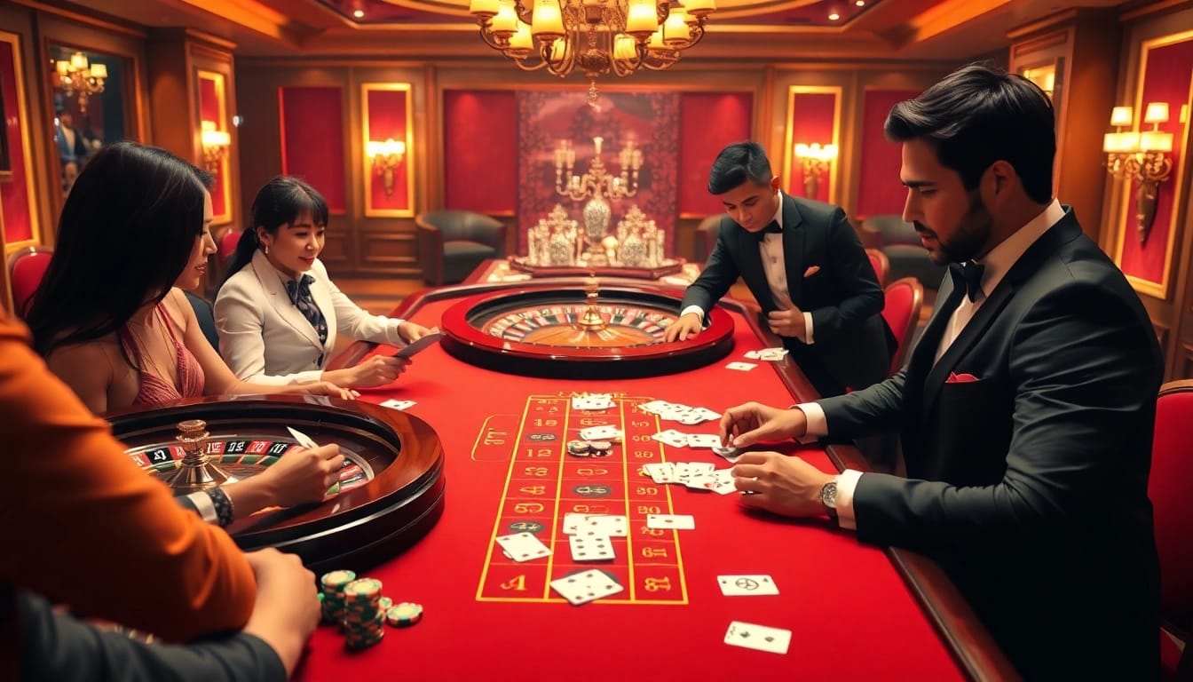 Experience rr88 chính thức gaming with an engaging casino table showcasing excitement and high-stakes action.
