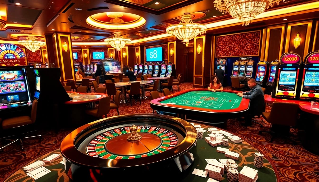 Experience the thrill of đăng Ký s8 at our luxurious casino with vibrant gaming tables and slot machines.