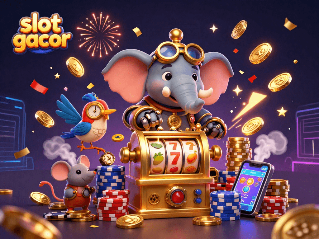 Permainan slot gacor memberikan pengalaman sedikit keberuntungan dengan simbol keberuntungan dan koin emas yang melayang.
