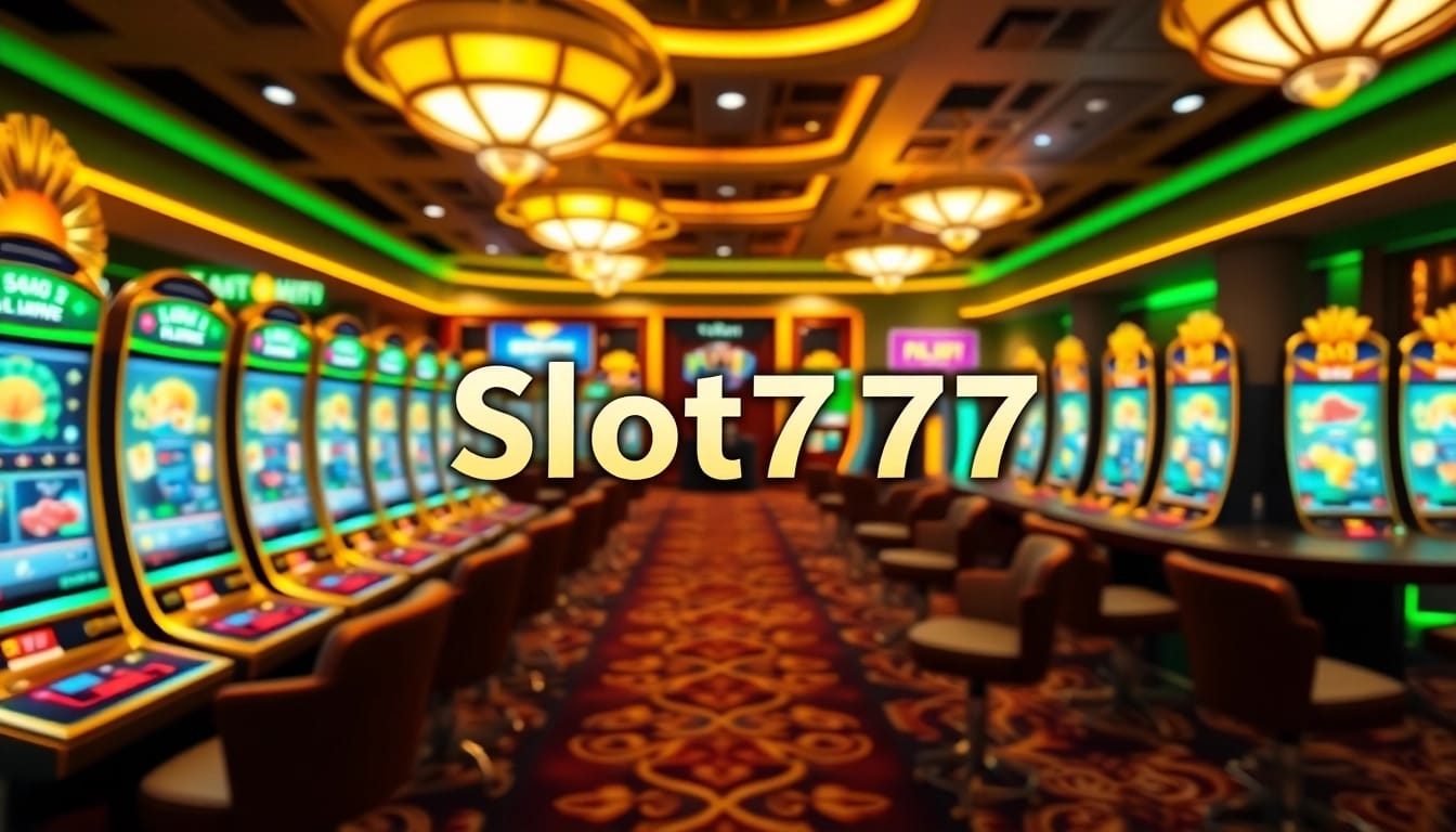 Experience the thrill of slot777 login with a vibrant online gambling interface featuring exciting slot machines.