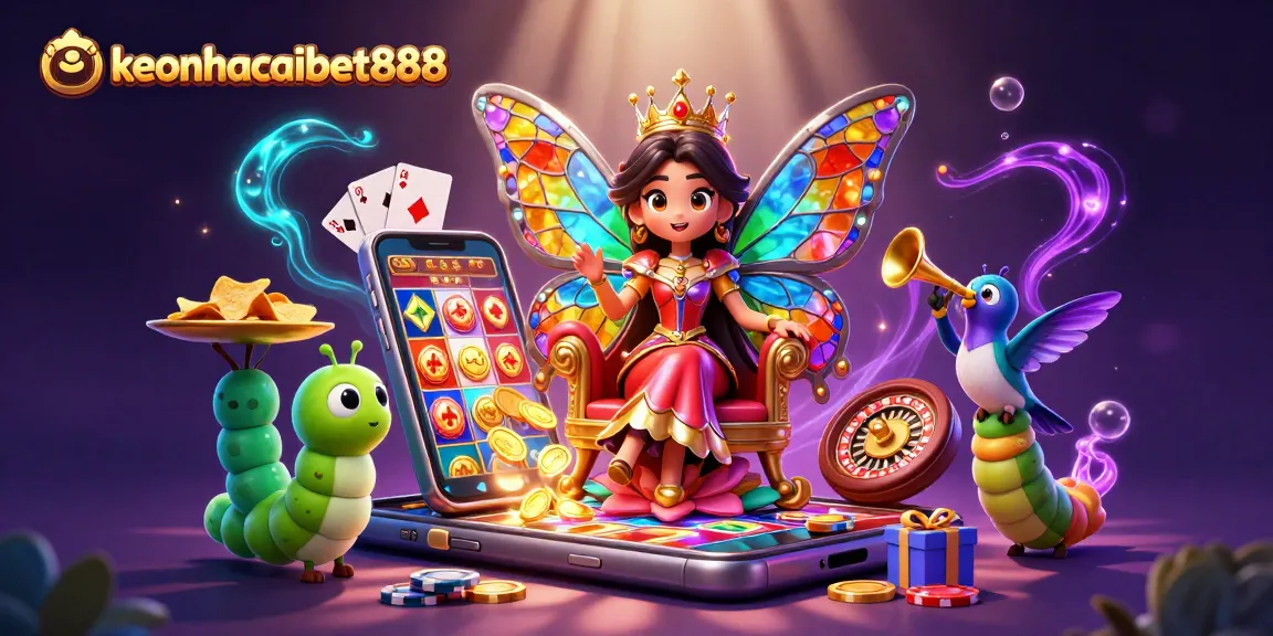 Engage in thrilling gaming with keonhacaibet888 featuring vibrant characters and casino elements.