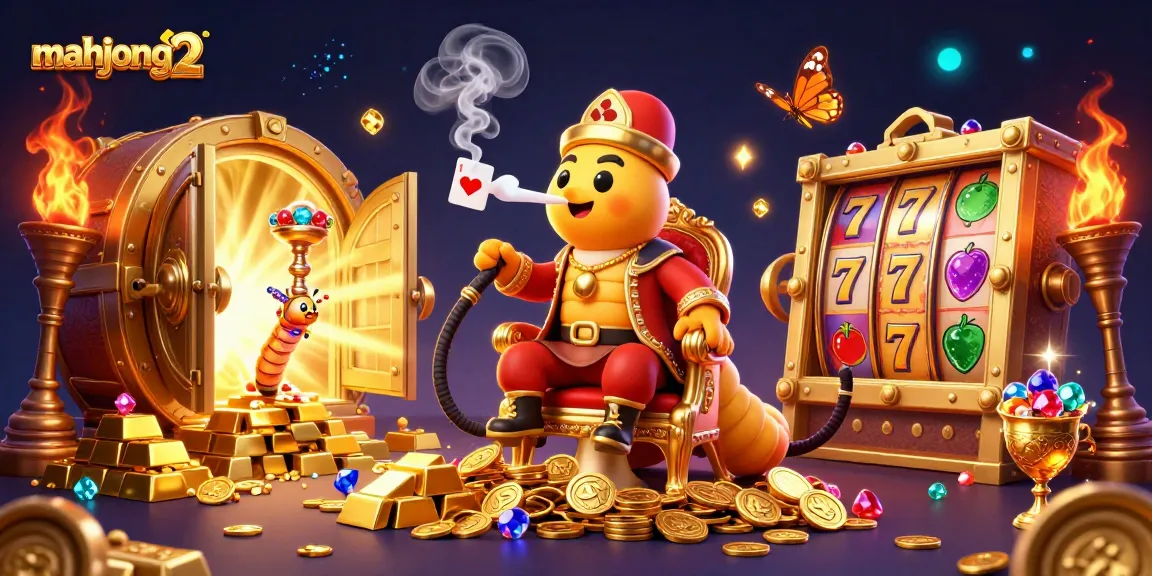 Experience casino excitement with mahjong 2 in this vibrant illustrated scene filled with treasures.