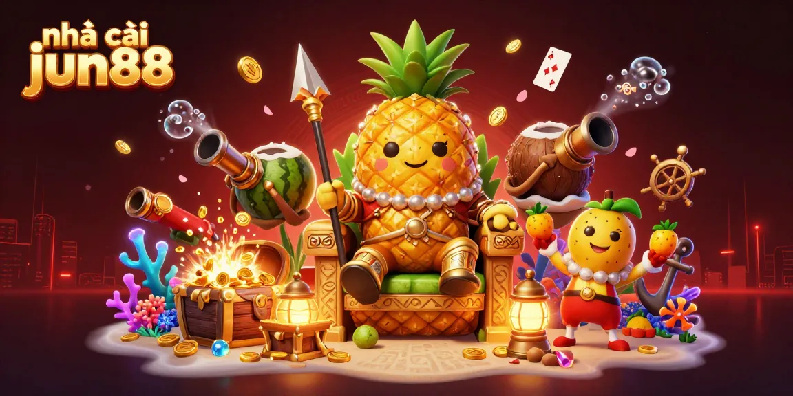Engage with the vibrant world of nhà cái jun88, featuring dynamic casino elements and colorful characters.
