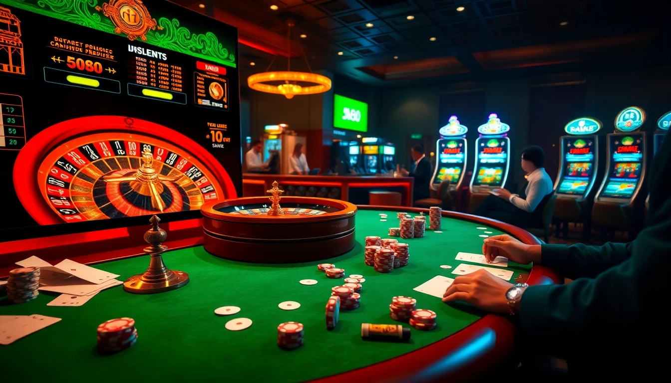 BJ88 online betting interface with casino elements including cards, chips, and a roulette wheel.
