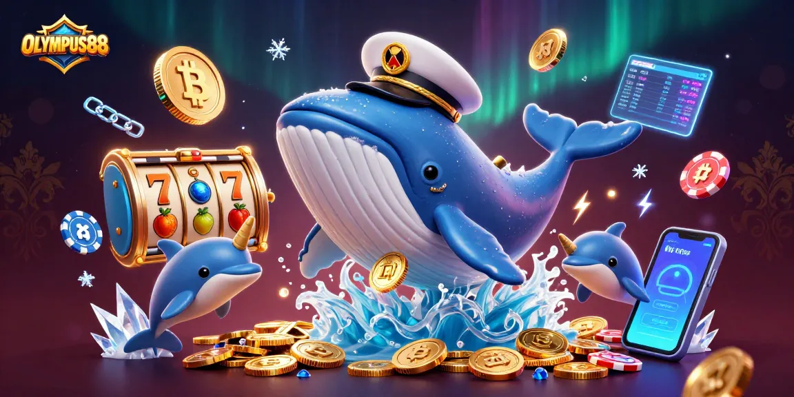 OLYMPUS88 nikmati permainan slot sambil bersantai dengan paus dan lumba-lumba yang menghibur di lautan koin.