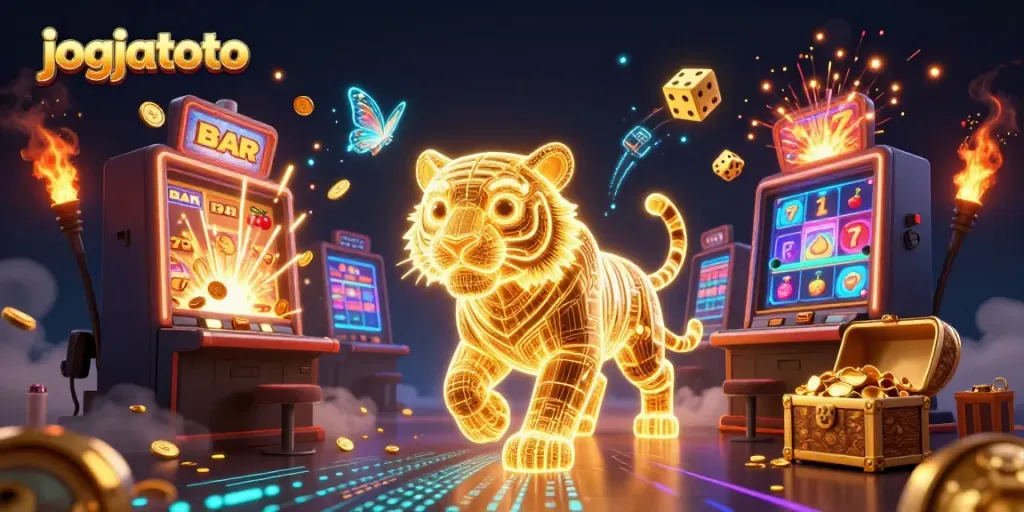 Experience thrilling gameplay with jogjatoto's jackpot scene showcasing vibrant casino elements.