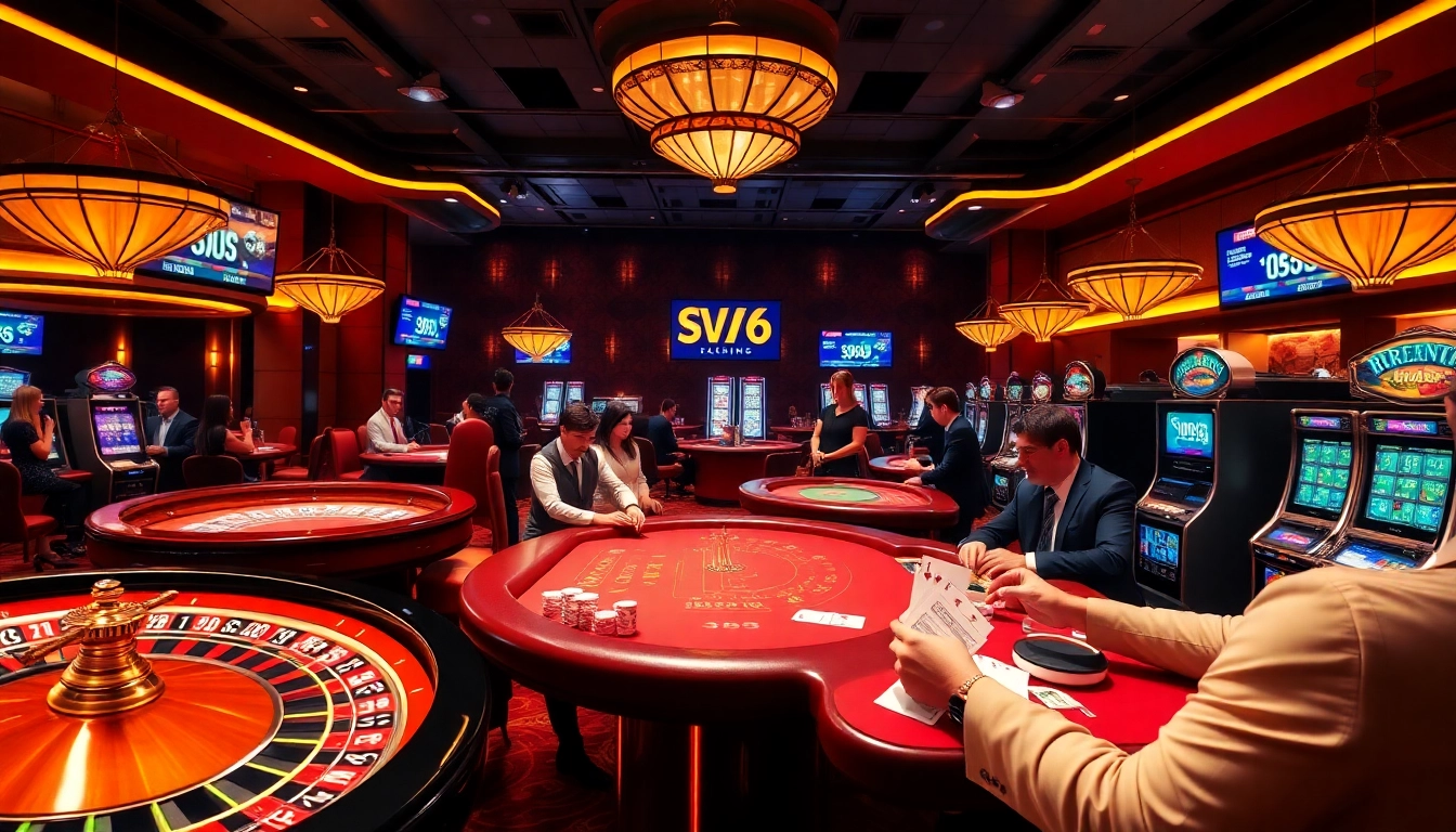 Players enjoying various games at a casino highlighting the importance of SV66 link for safe access.