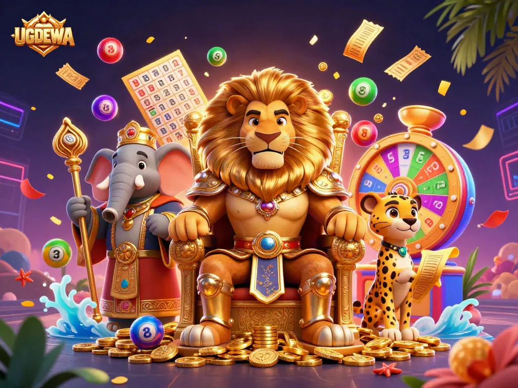 Join the excitement at UGDEWA with vibrant lottery balls and thrilling gaming elements.