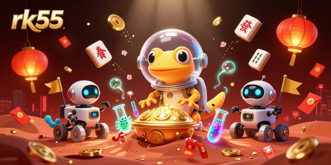 Play exciting games at rk55 in a 3D cartoon Martian casino filled with vibrant symbols.