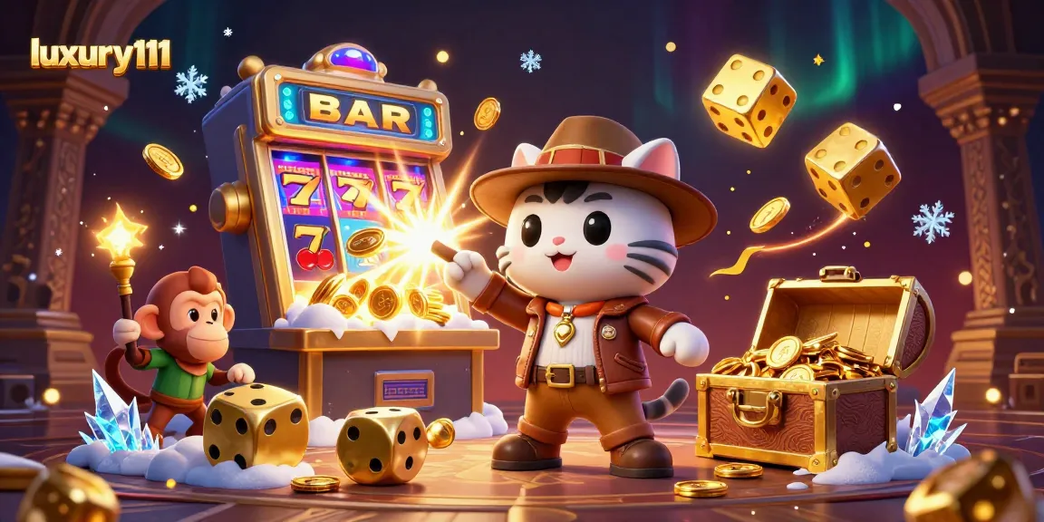 Experience luxury111 as the archaeologist cat uncovers treasures in a vibrant casino adventure.