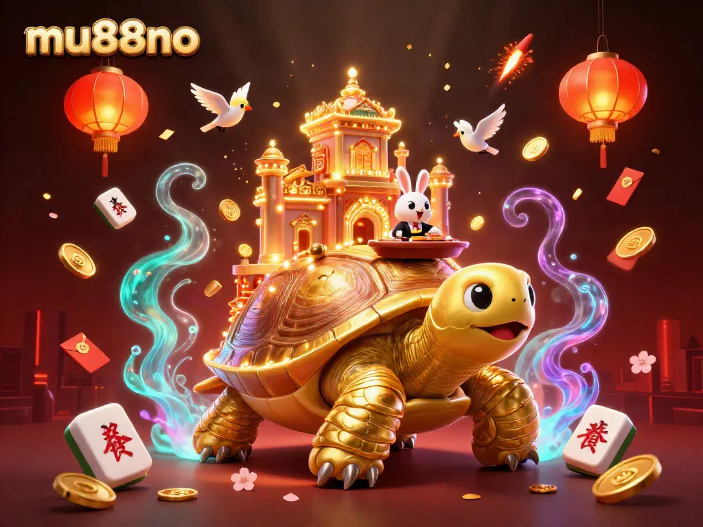 Experience thrilling games and wins with mu88no as golden coins and vibrant decorations fill the scene.