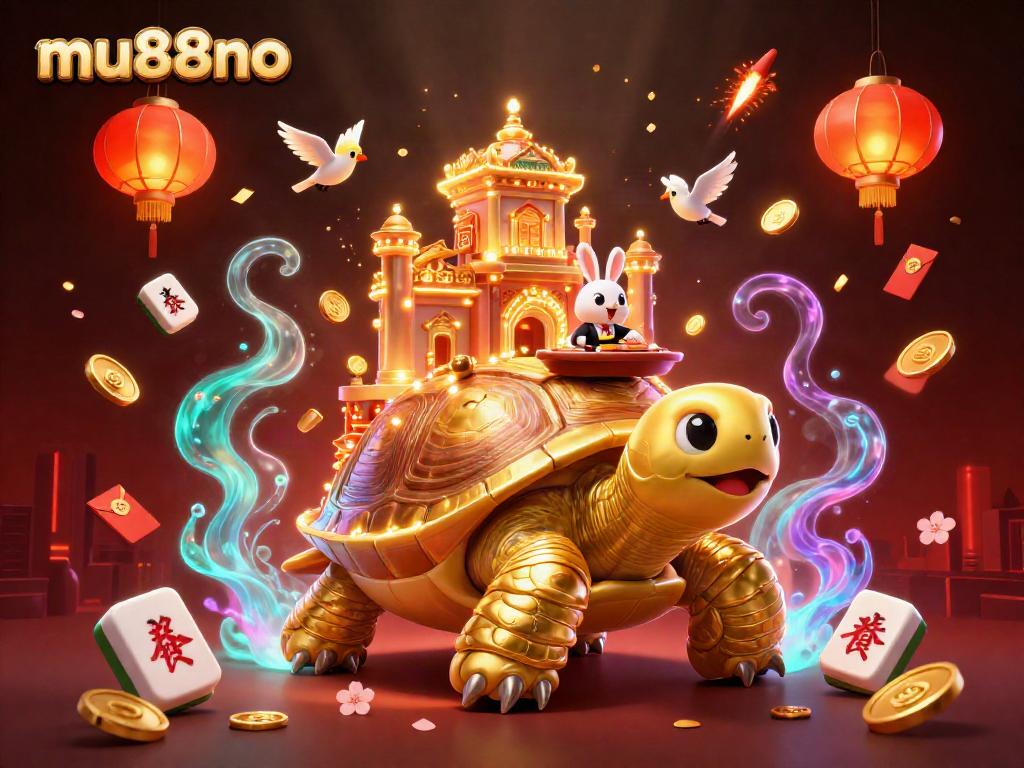 Experience thrilling games and wins with mu88no as golden coins and vibrant decorations fill the scene.