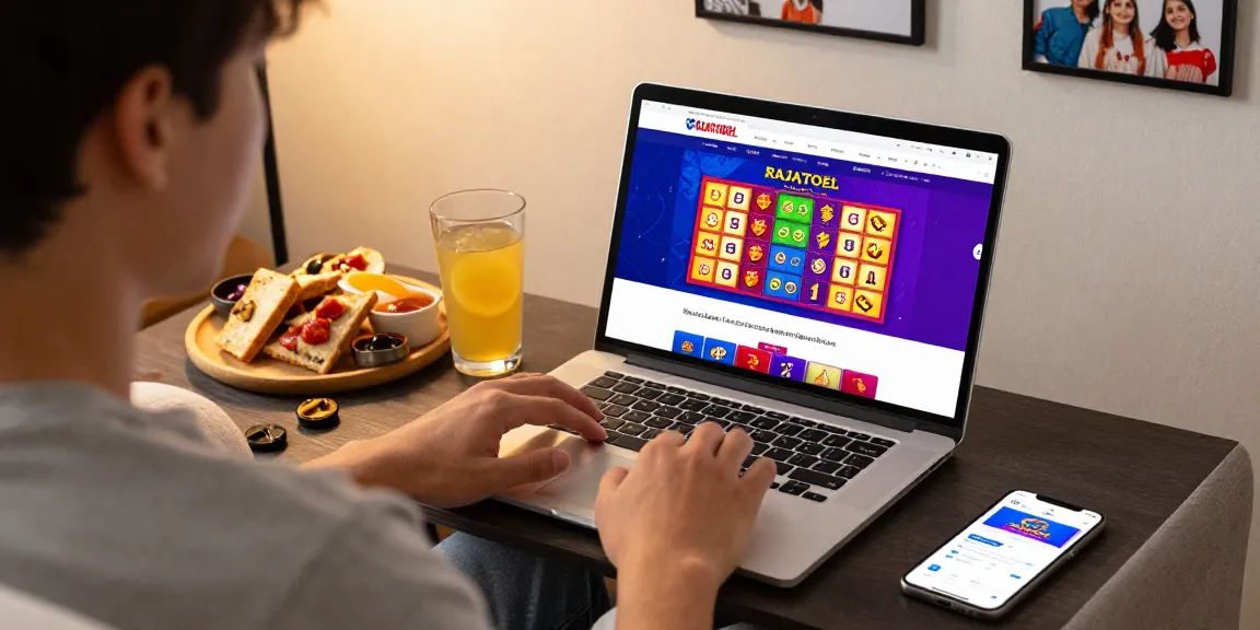 Pengguna sedang bermain togel di rumah dengan akses cepat di rajatogel daftar.
