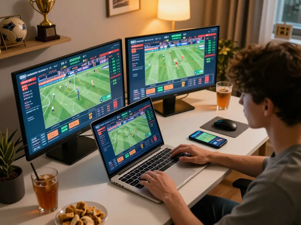 Experience thrilling sports betting with 78win on multiple screens at home, capturing the excitement