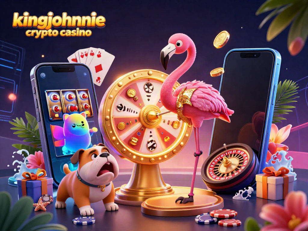 Engage in the kingjohnnie crypto casino adventure with a vibrant scene of exciting games and prizes!