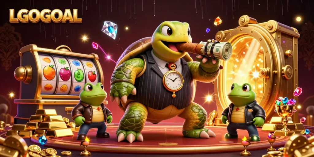Experience the vibrant gaming world of LGOGOAL with dynamic characters and exciting casino elements.