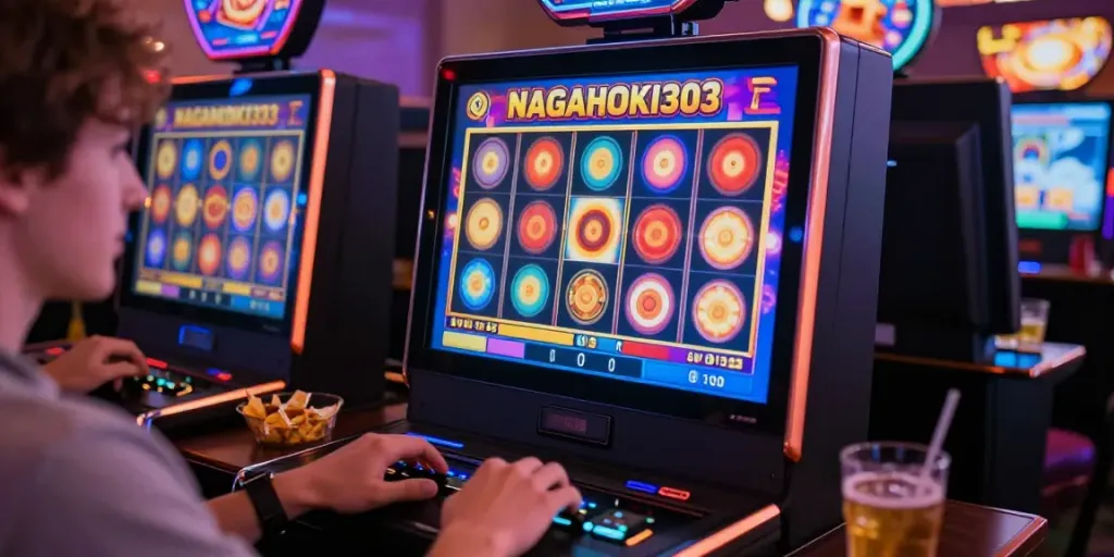 Slot online NAGAHOKI303 dengan pengguna menunggu hasil putaran di rumah.