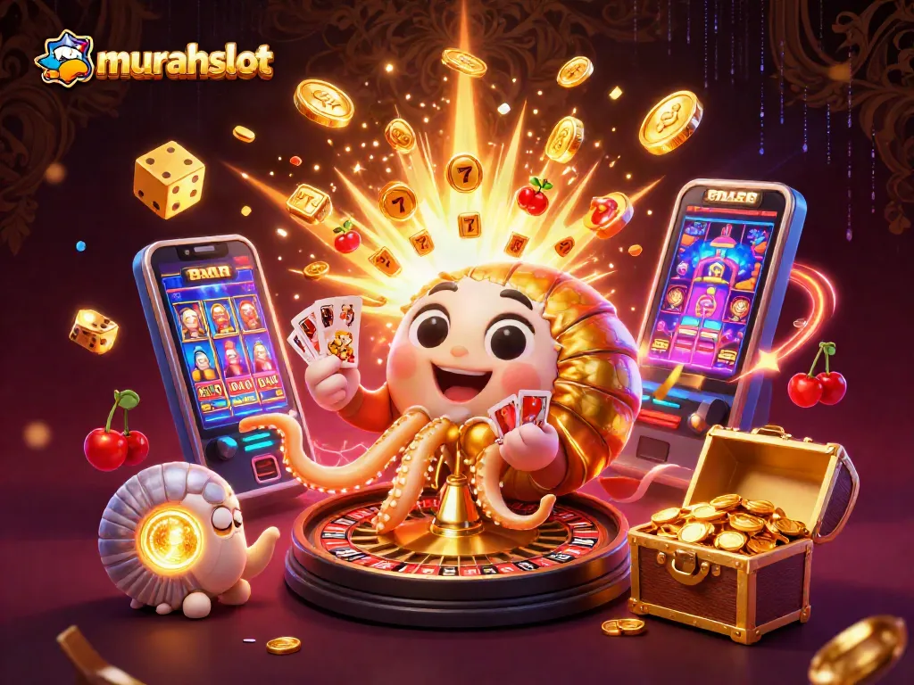 Engage with murahslot's vibrant casino world featuring a giant nautilus and exciting slot elements.