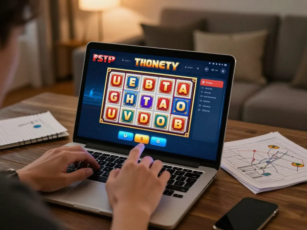 Engage in a thrilling toto slot game on your mobile device, experiencing the excitement of online gambling.
