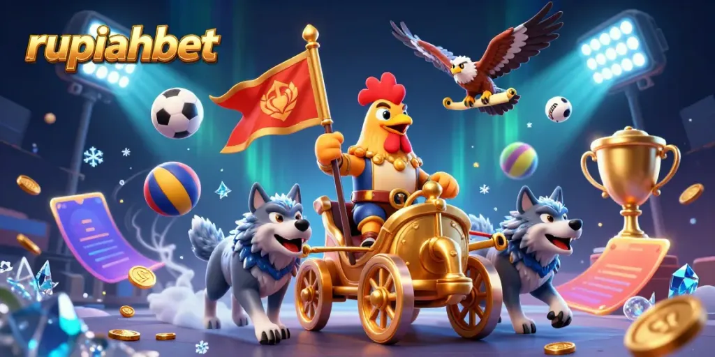 Engage in thrilling gameplay at rupiahbet with dynamic sports betting elements and vibrant characters.
