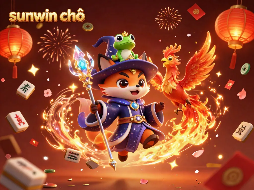 Engage in thrilling gaming with sunwin chính chủ, surrounded by magical elements and casino symbols.