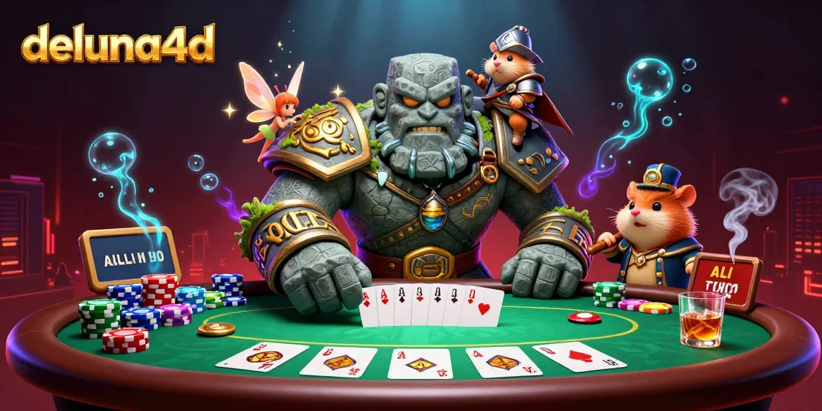 Experience thrilling poker action with deluna4d in this enchanting 3D illustration.