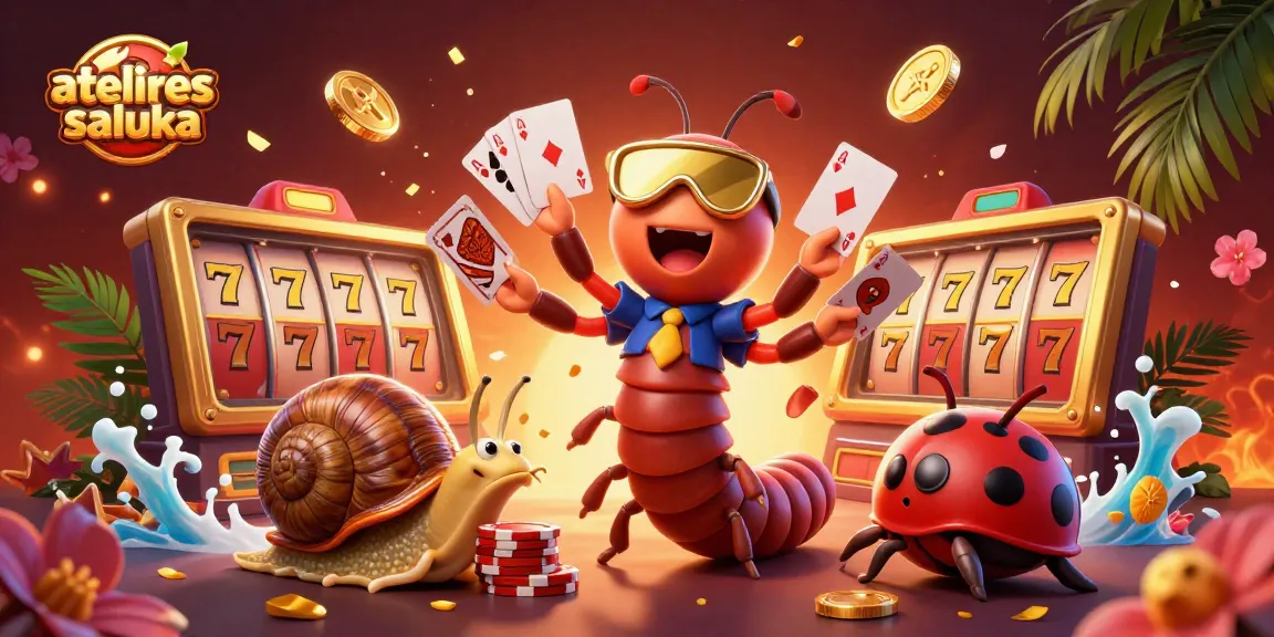Experience thrilling gameplay at ateliersaluka with exciting slot reels and a dynamic dealer scene.
