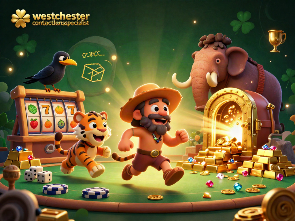 Experience thrilling play at westchestercontactlensspecialist's lively prehistoric casino with vibrant slot reels.