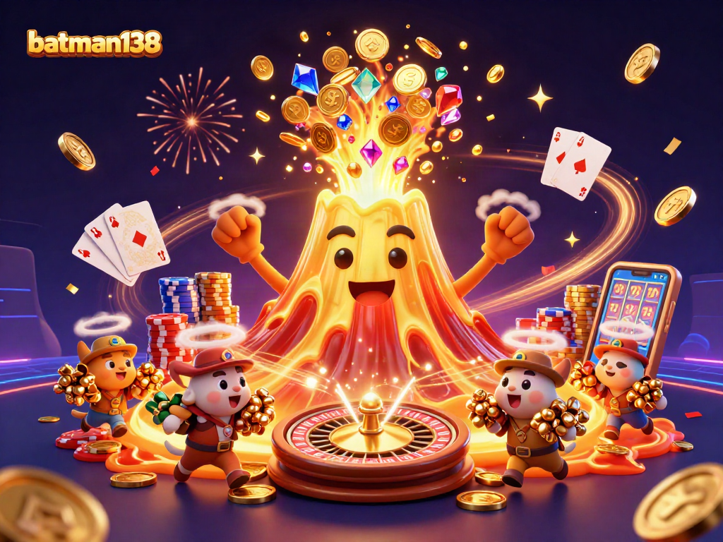 Engage with batman138's thrilling casino action featuring a golden volcano and treasure-filled adventure.