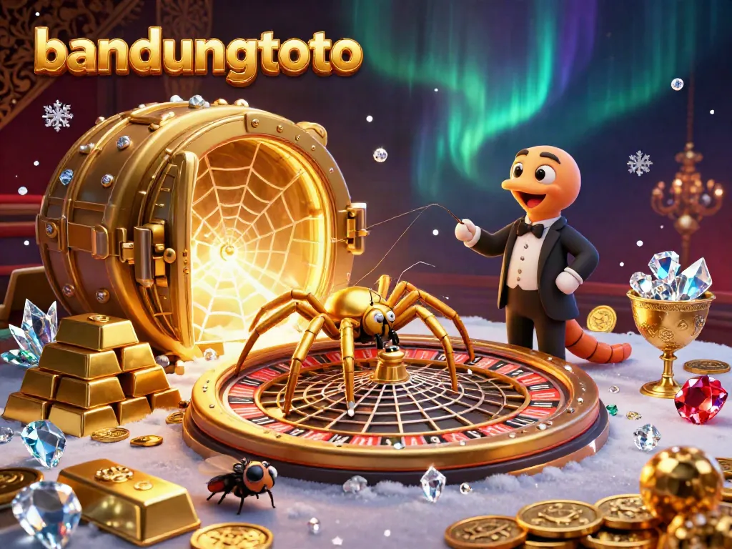 Experience the excitement of betting with bandungtoto as the spider spins the roulette wheel in this engaging 3D scene.