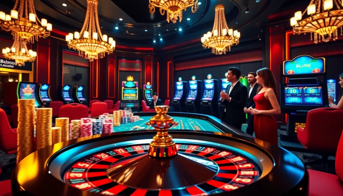 Exciting gambling action at nhà cái 789p with vibrant roulette wheel and casino ambiance.
