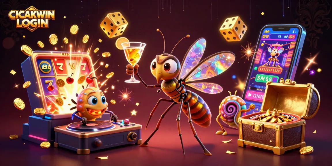 CICAKWIN LOGIN showcases an engaging casino scene with vibrant characters and dynamic gaming elements.
