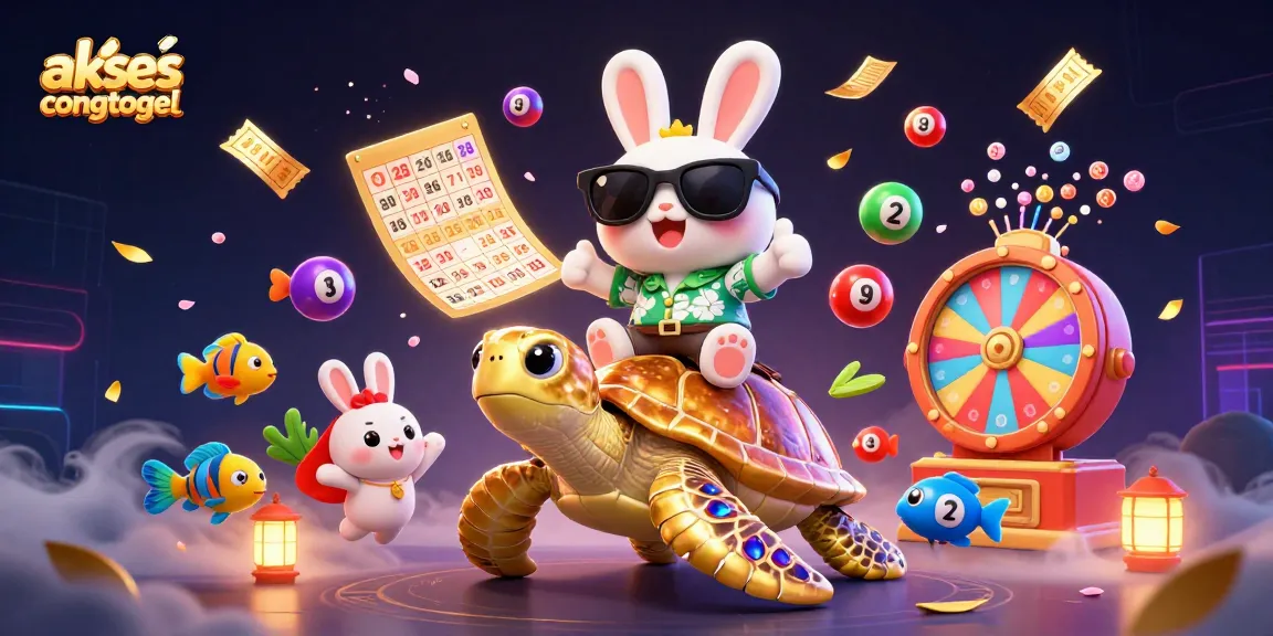 Engage with the exciting lottery experience at aksescongtogel featuring a lucky rabbit on a golden turtle.