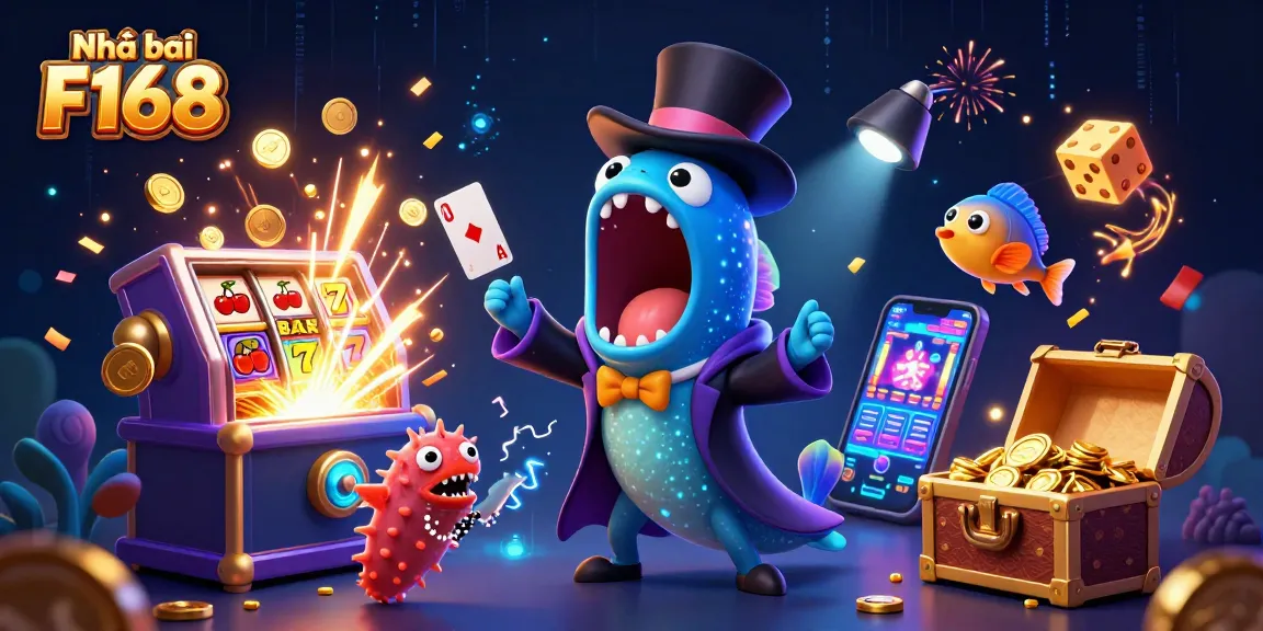 Nhà cái F168 offers exciting gaming experiences as an anglerfish and gulper eel perform in this vibrant casino scene.