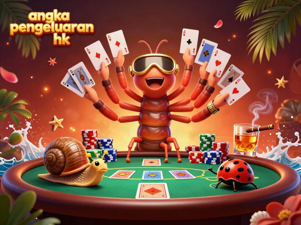 Aktivitas angka pengeluaran hk dengan dealer unik sambil mengatur permainan kartu di meja poker.