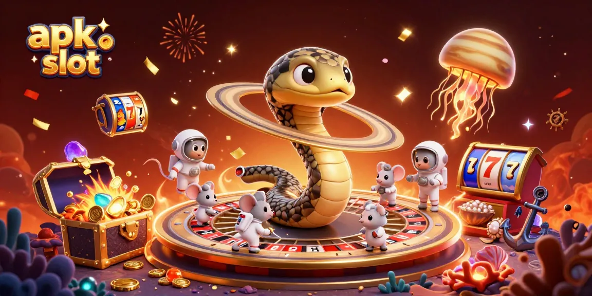 Permainan apk slot yang menarik dengan karakter 3D, uang koin, dan suasana kasino yang menakjubkan.