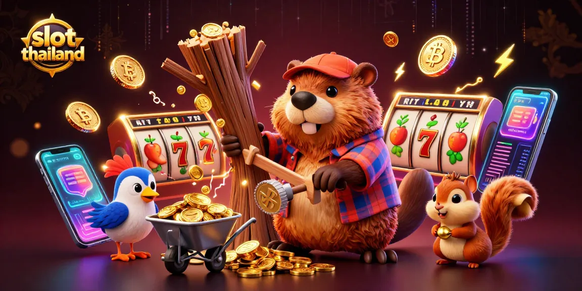 Spin the reels in a vibrant scene with slot thailand, showcasing golden treasures and engaging characters.