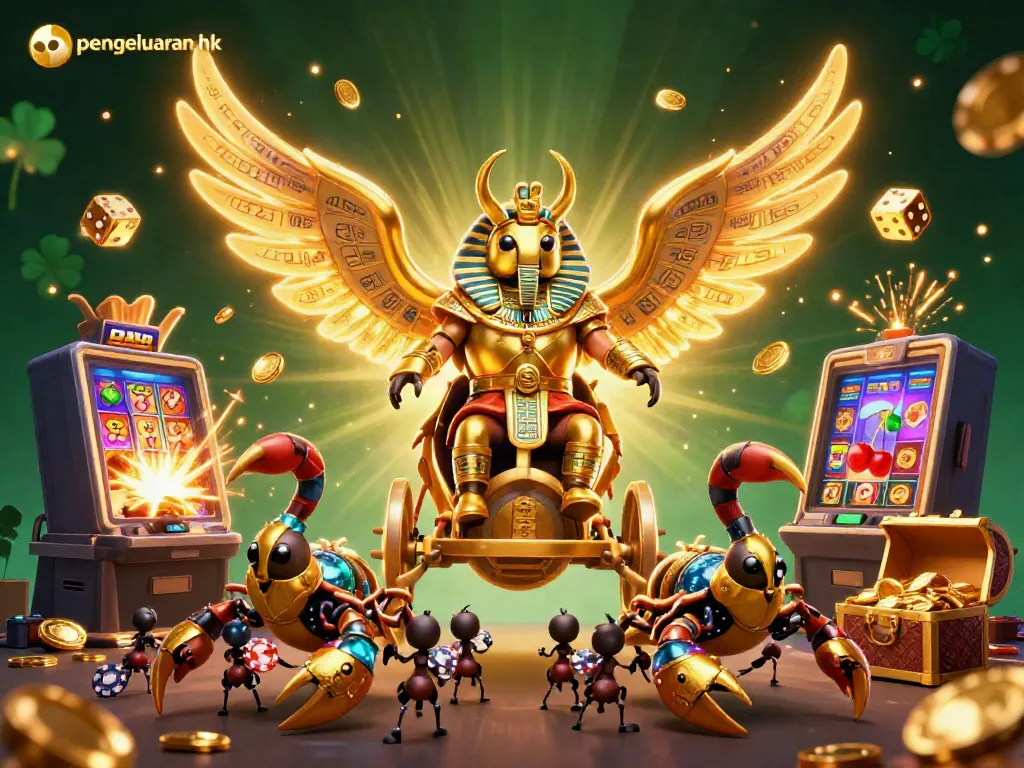 Hasil pengeluaran hk terbaru dengan ilustrasi lotere dan simbol mesin slot yang menarik
