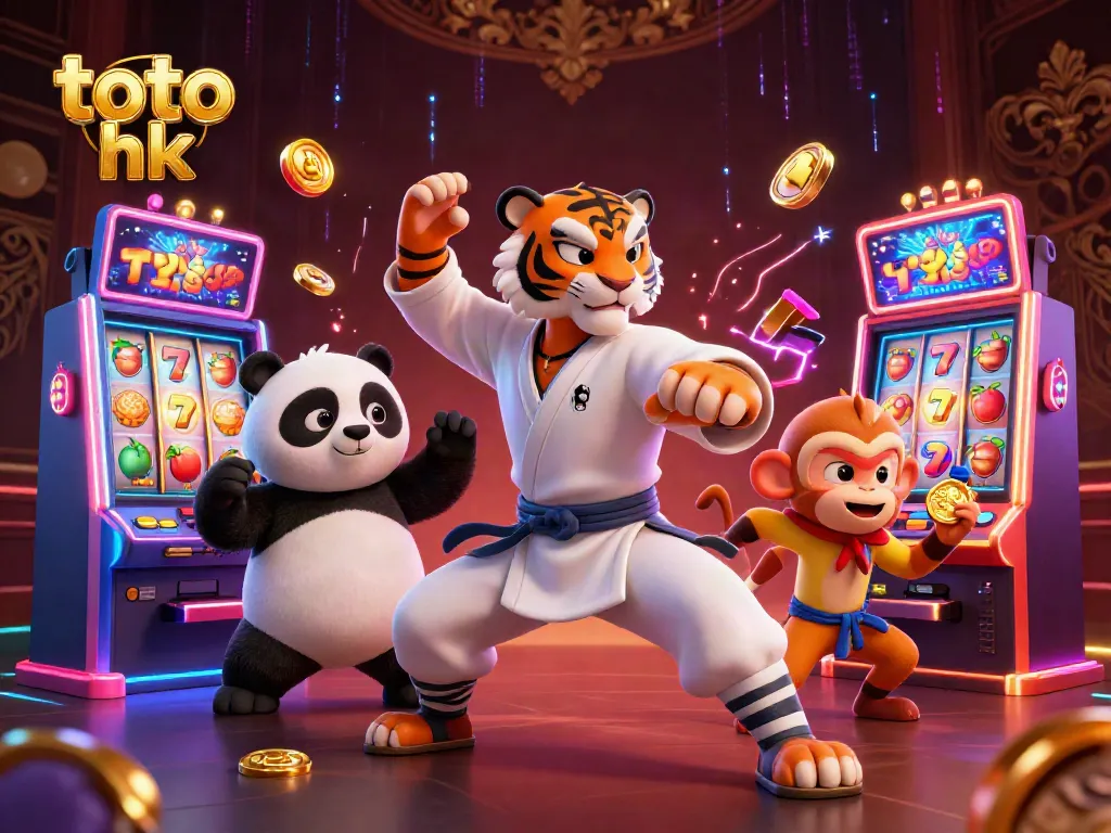 Menangkan jackpot dengan toto hk sambil menyaksikan singa kung fu dan panda berlatih di kasino.