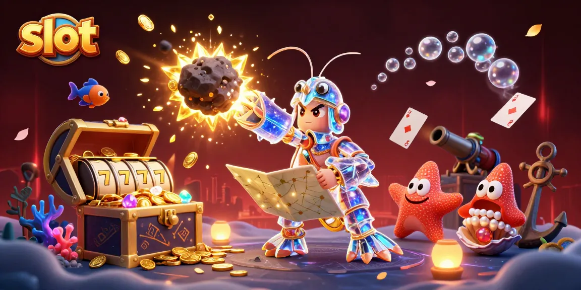 Slot yang mendebarkan dengan monster laut beraksi mengeluarkan koin emas dan permata.