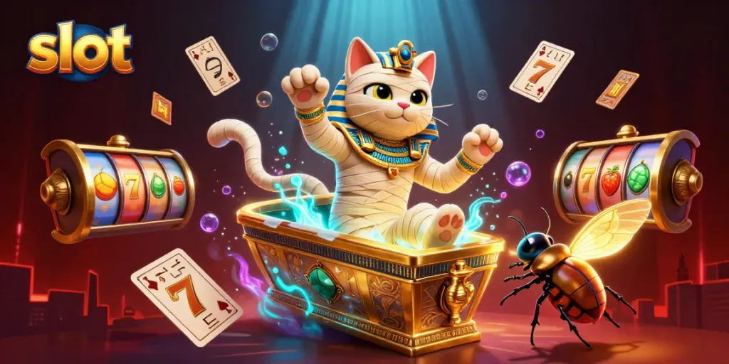Menangkan slot dengan mumi kucing dan simbol menarik dalam ilustrasi kasino