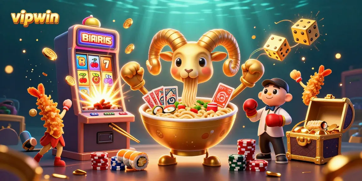 Experience the excitement of vipwin with a vibrant casino scene featuring unique characters and stunning game elements.