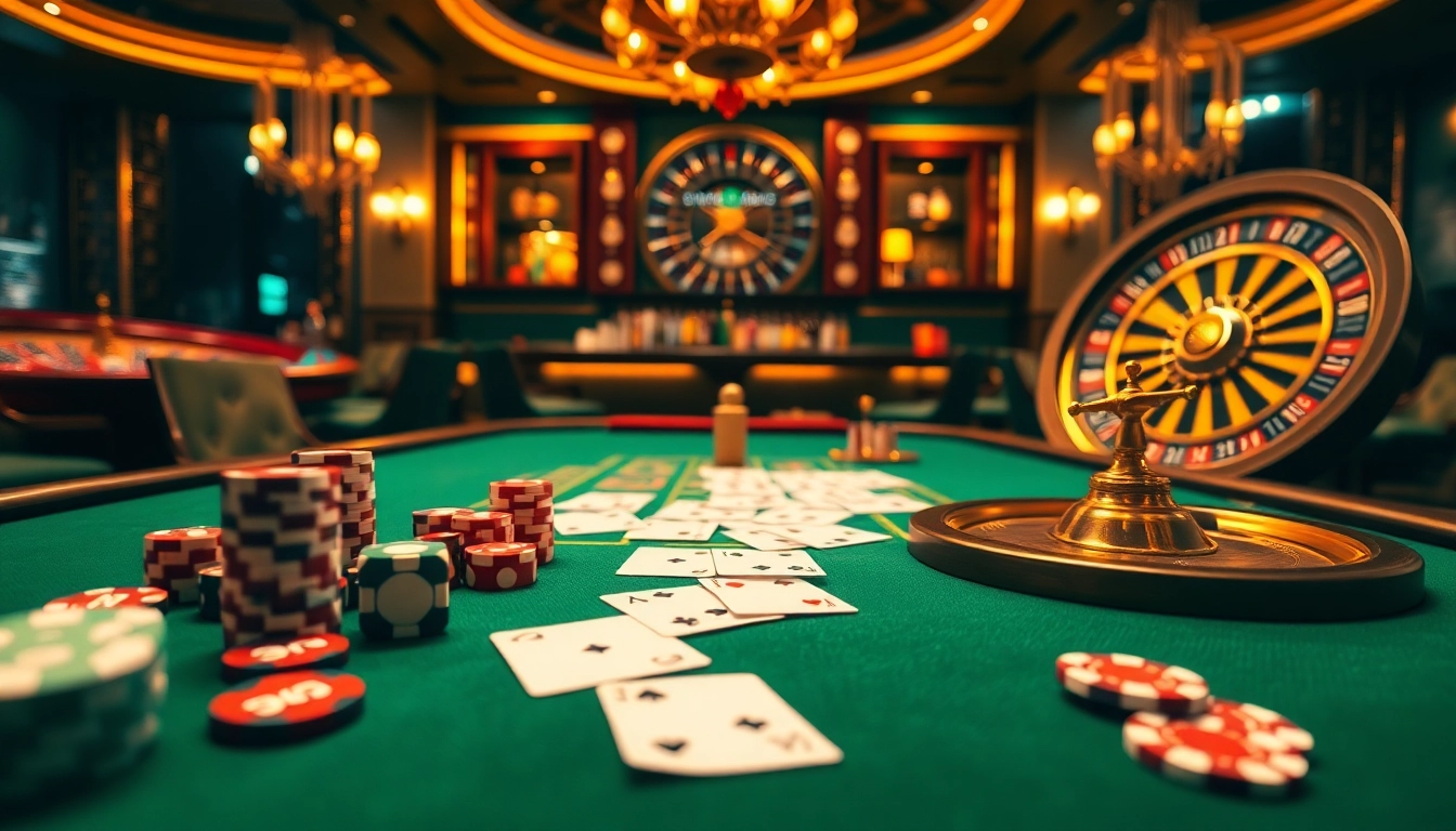 Betting action at a luxury casino table with poker chips and cards, inspired by https://xx88.lol/.
