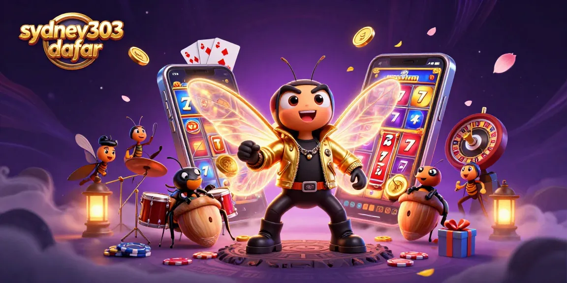 Gambaran sydney303 daftar dengan cicada rock star dan elemen kasino menarik lainnya.
