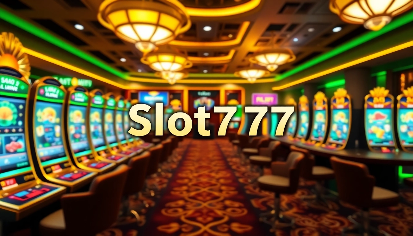 Experience the thrill of slot777 login with a vibrant online gambling interface featuring exciting slot machines.