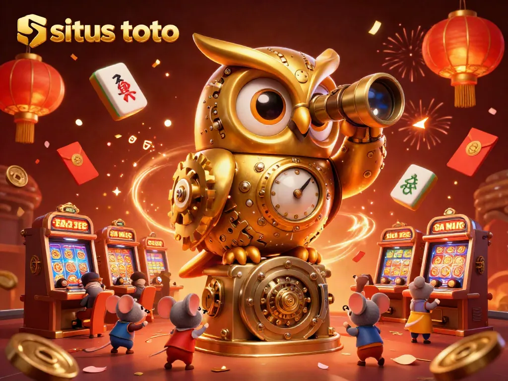 Experience lucky gaming at situs toto with animated characters and festive elements celebrating a vibrant casino atmosphere.