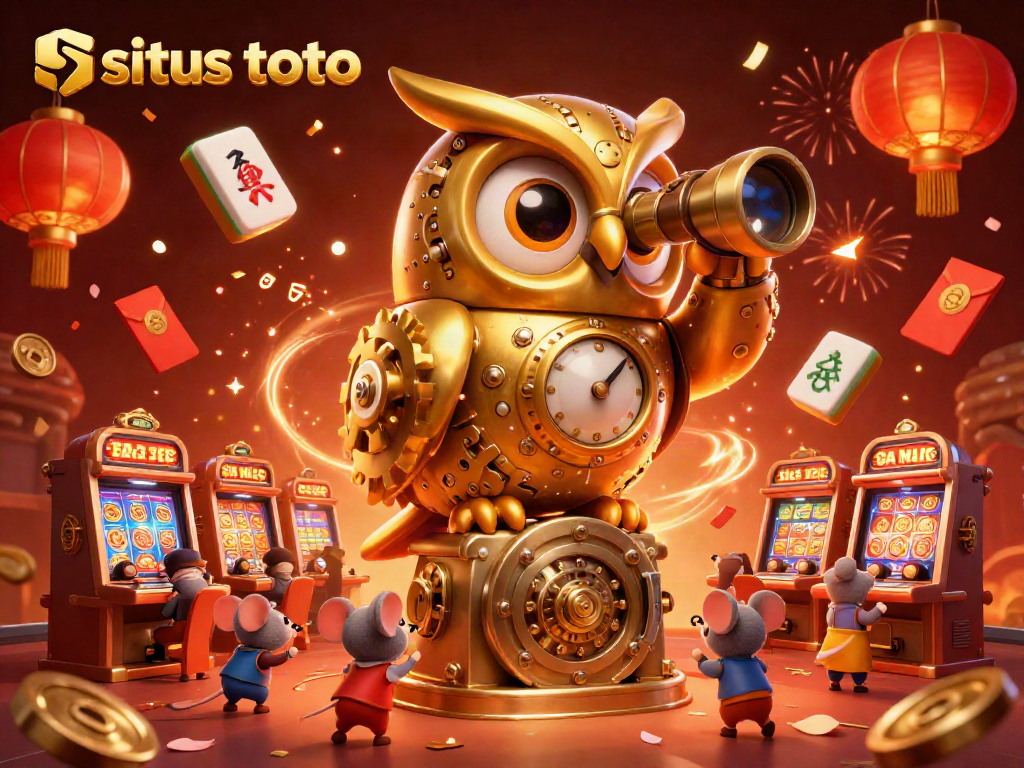 Experience lucky gaming at situs toto with animated characters and festive elements celebrating a vibrant casino atmosphere.