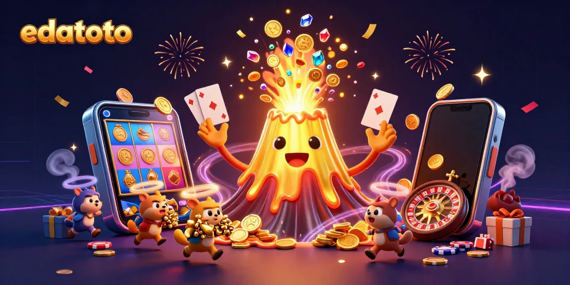 Experience exciting wins with edatoto's vibrant casino elements and dynamic gameplay in a stunning 3D scene.